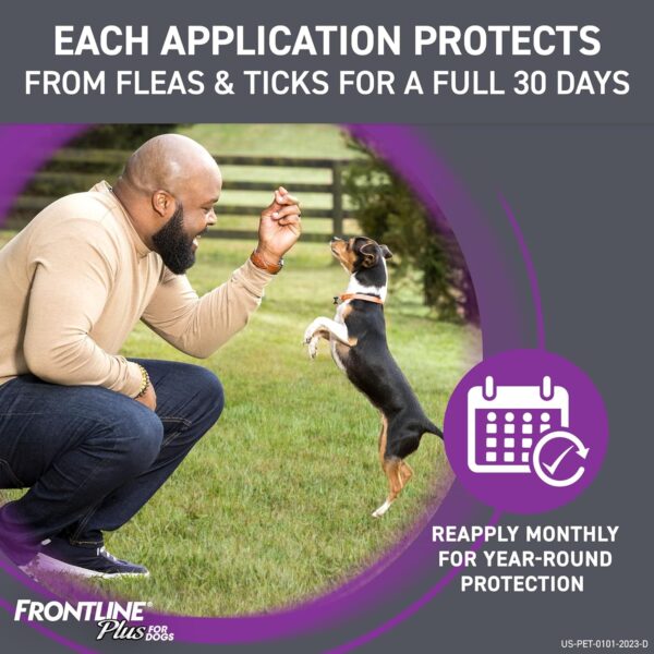 FRONTLINE Plus Flea and Tick Treatment for Medium Dogs Up to 23 to 44 lbs., 3 Treatments - Image 5