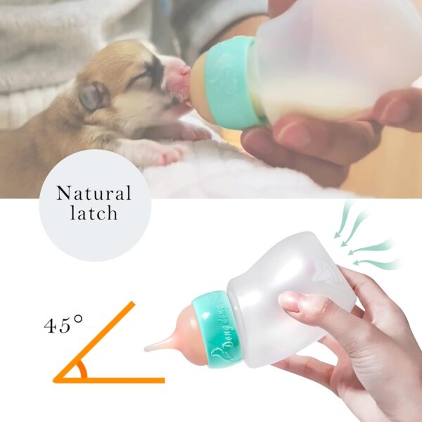 Pet Feeder Bottle,Silicone Feeding Nipple and Syringes for All Breed of Puppies,Kittens and Other Animals Dongdong pet (1 Bottle+3 Size Nipple+1 Syringe) - Image 4