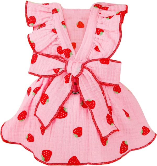 Dog Dresses for Small Dogs Girl Female Dog Clothes Cat Clothes Cat Dress Cute Cotton Extra Small Summer Clothes Bow Decor Printed Strawberry Dog Birthday Outfit Small Puppy Clothes Pink XL