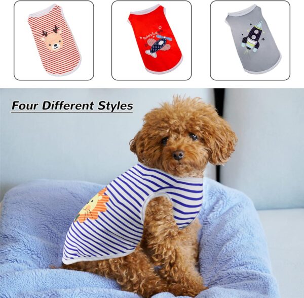 4 Pack Dog Shirts Dog Tank Tops Cute Pattern Cat Dog Summer Vest Shirt Dog Stripe Sleeveless T-Shirt Pet Soft Breathable Clothes for Cats Small Medium Dogs S - Image 7