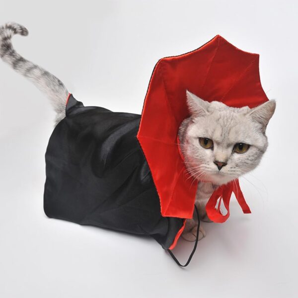 Dog Cat Vampire Cloak Costume, Pet Halloween Cape for Small Medium Dogs Cats Puppy - Image 4