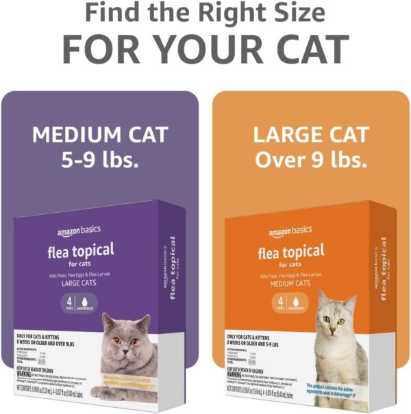 Amazon Basics Flea Topical for Large Cats (over 9 pounds), 4 Count (Previously Solimo) - Image 7