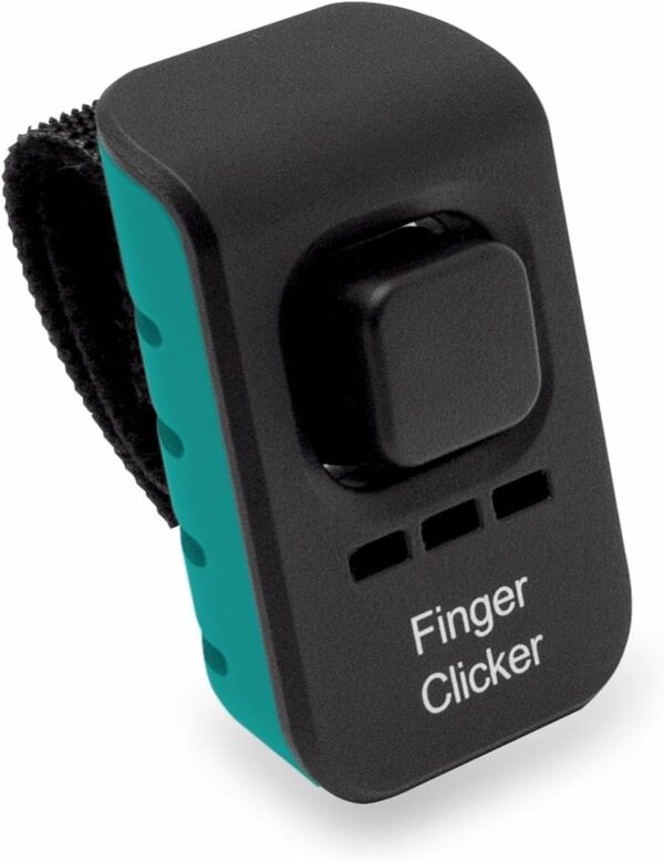 Educator Dog Training Finger Clicker with Audible Sound for Positive Reinforcement, Behavior and Obedience Pet Trainer, Teal