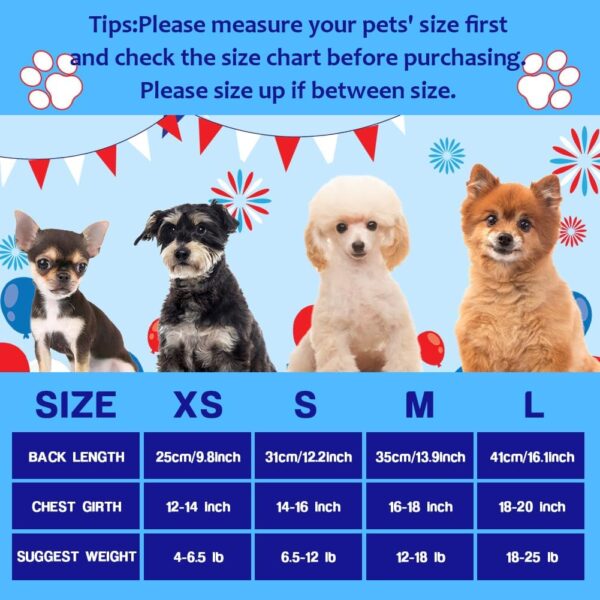 Happy 4th of July Dog Outfit Patriotic Dog Tulle Dress with Red Bowknot Independent Day Dog Pet Doggie Apparel Clothes for Small Dogs Puppy Cats Girl - Image 7