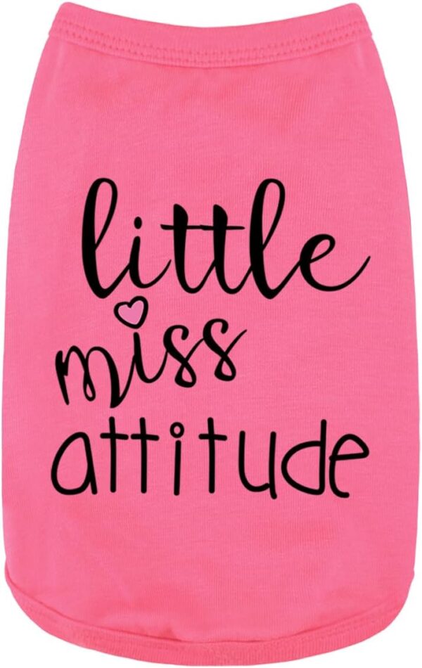 Personality-Packed Canine Attire: Soft, Lightweight Dog Clothes featuring The Bold 'Little Miss Attitude' Slogan Print, Perfect for Small and Medium Dogs Rose Red Medium