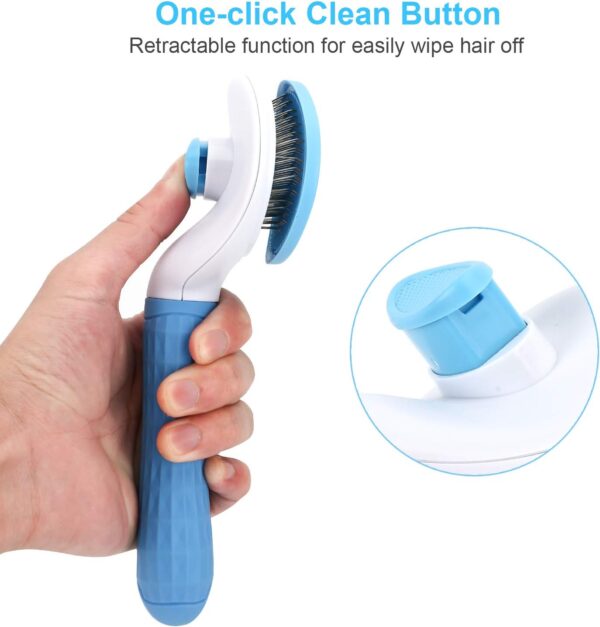 Depets Self Cleaning Slicker Brush, Dog Cat Bunny Pet Grooming Shedding Brush - Easy to Remove Loose Undercoat, Pet Massaging Tool Suitable for Pets with Long or Short Hair - Image 3