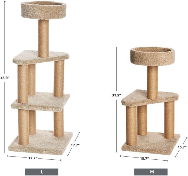 Amazon Basics - Cat Tree Indoor Climbing Activity Tower with Scratching Posts, multi-level, Large, 17.7" x 45.9", Beige - Image 7