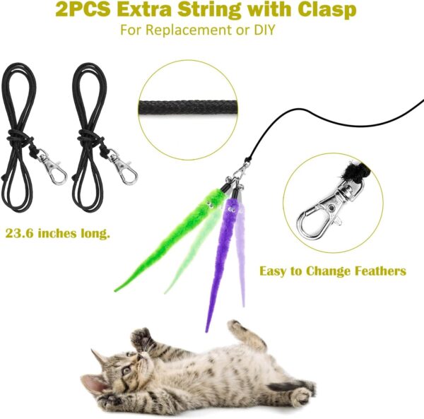 Interactive Cat Toys - Retractable Wand Toy and Feather Toys Refills for Indoor Cats to Chase and Exercise - Image 6