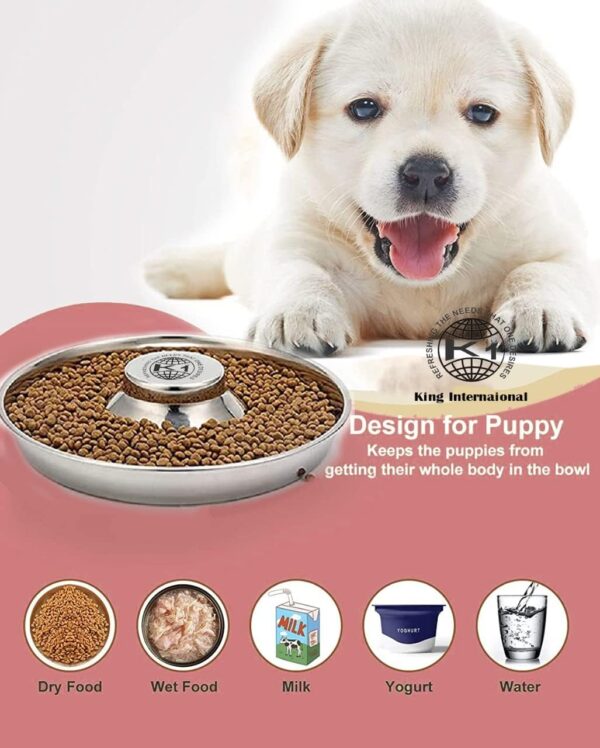 Puppy Bowls for Litter, 3 Puppy Food Bowl, Stainless Steel Puppy Feeding Bowls, Puppy Mush Bowl,11.5'', Food Feeding Puppy Weaning Bowl for Small Medium Large Pets, Puppy Feeder Bowl, Puppy Saucer - Image 4