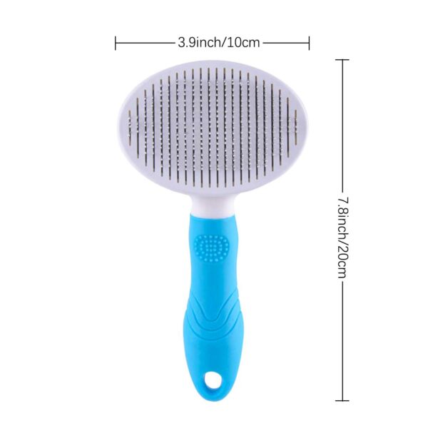 Cat Grooming Brush, Self Cleaning Slicker Brushes for Dogs Cats Pet Grooming Brush Tool Gently Removes Loose Undercoat, Mats Tangled Hair Slicker Brush for Pet Massage- Upgraded (BLUE) - Image 4