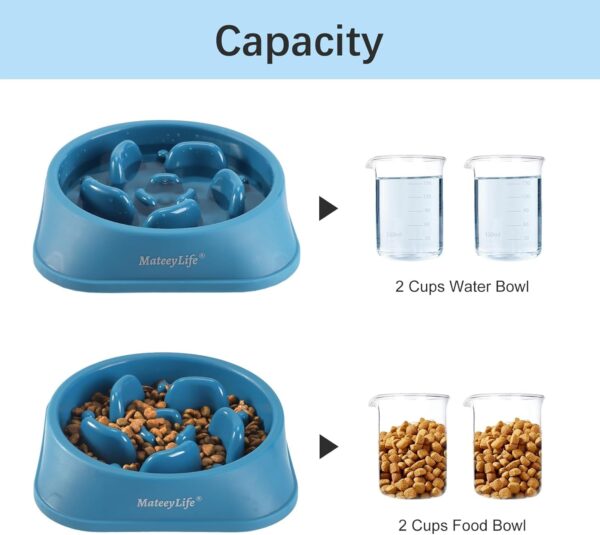 MateeyLife Slow Feeder Dog Bowls, Anti-Choking Puzzle Dog Food Bowls, Non Slip Interactive Dog Feeding Bowls Slow Down Eating, Bloat Stop Maze Dog Dishes Dog Feeder for Medium Large Breeds DarkBlue - Image 5