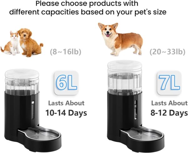 CZPET Automatic 7L Dog and Cat Water Dispenser with Stainless Steel Bowl Gravity Waterer,100% BPA-Free,Large Capacity and Drinking Area Noise-Free for Pets(7L Water Dispenser, Black) - Image 8