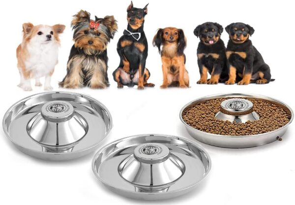 Puppy Bowls for Litter, 3 Puppy Food Bowl, Stainless Steel Puppy Feeding Bowls, Puppy Mush Bowl,11.5'', Food Feeding Puppy Weaning Bowl for Small Medium Large Pets, Puppy Feeder Bowl, Puppy Saucer