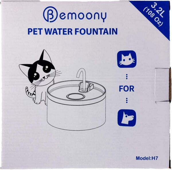 Cat Water Fountain:108oz/3.2L Cat Fountain Super Silent Pet Water Fountain - Water Fountains for Cats Indoor - Faucet Cat Fountain - Quiet Water Pump - Suitable for Cats and Dogs - BEMOONY - Image 10