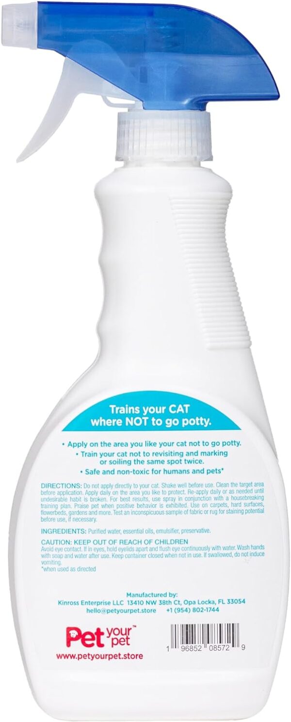 No Pee No Poop Cat Potty Training Spray, 16 Fl Oz – Non-Toxic Cat Spray Deterrent for Urine/Marking/Pooping – Natural Cat Pee Deterrent Spray – Indoor/Outdoor Keep Off Cat Spray - Image 7