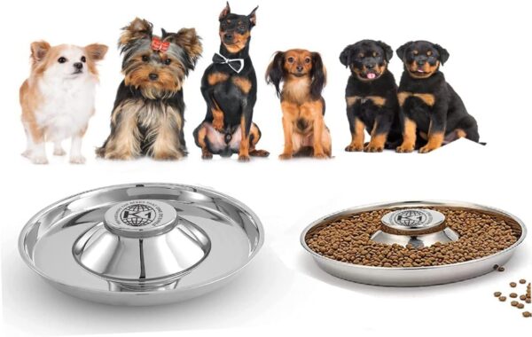 Puppy Bowls for Litter, 3 Puppy Food Bowl, Stainless Steel Puppy Feeding Bowls, Puppy Mush Bowl,11.5'', Food Feeding Puppy Weaning Bowl for Small Medium Large Pets, Puppy Feeder Bowl, Puppy Saucer - Image 8