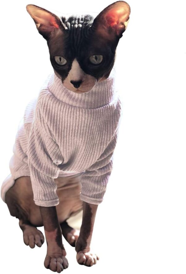 Bonaweite Sphynx Cat Clothes, Cat Sweaters for Cats Only, Turtleneck Sphynx Cat Sweaters, Cat Clothes for Cats Only, Svinx Hairless Cat Kitten Clothes Onesie for Christmas XS-2XL