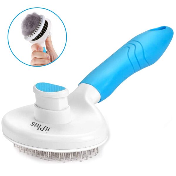 Cat Grooming Brush, Self Cleaning Slicker Brushes for Dogs Cats Pet Grooming Brush Tool Gently Removes Loose Undercoat, Mats Tangled Hair Slicker Brush for Pet Massage- Upgraded (BLUE) - Image 2