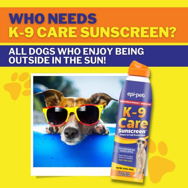 K-9 Care Sunscreen, Paws to Tail Protection, Prevents Sunburns on Dogs and Horses, Sun Protector Spray, SPF 30+, Non-Greasy/Oily Solution – 3.5 oz - Image 5