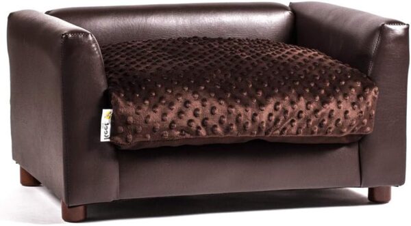 Keet Fluffy Deluxe Pet Bed Sofa Chocolate Small - Image 3