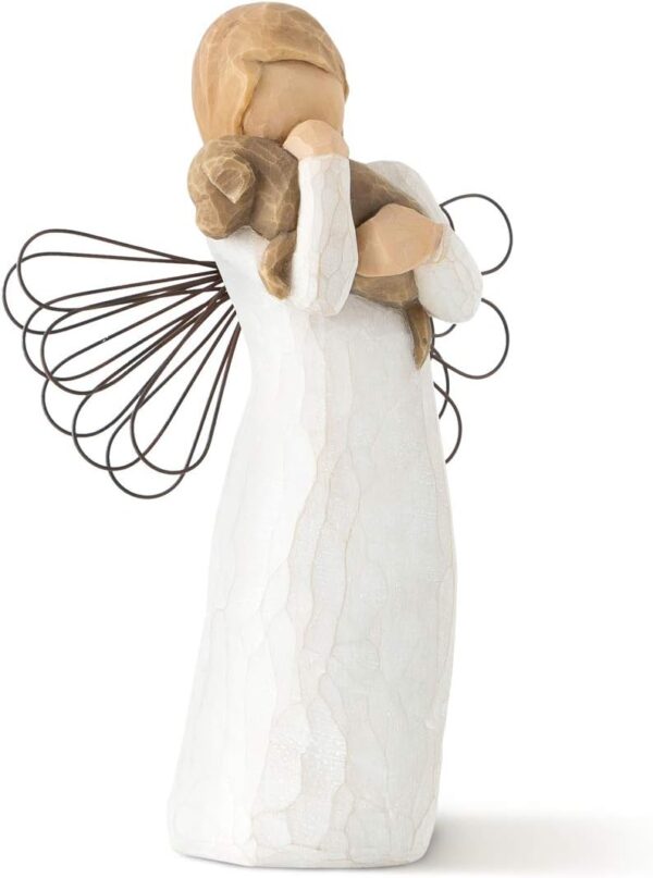 Willow Tree Angel of Friendship Figurine, Cream & Brown, 5in