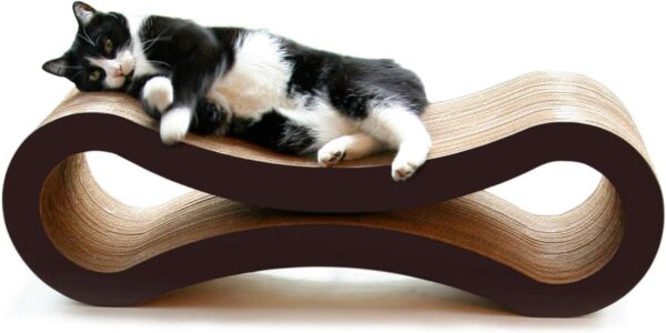 PetFusion Ultimate Cat Scratcher Lounge, Reversible Infinity Style in Multiple Colors. Made from Recycled Corrugated Cardboard, Durable & Long Lasting