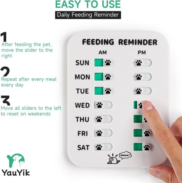 Pet Feeding Reminder for Dogs Cats, Magnetic Reminder Sticker Sign, AM/PM Daily Indication, Dog Accessories Helps You to Track Pet Feeding & Medication (White) - Image 6