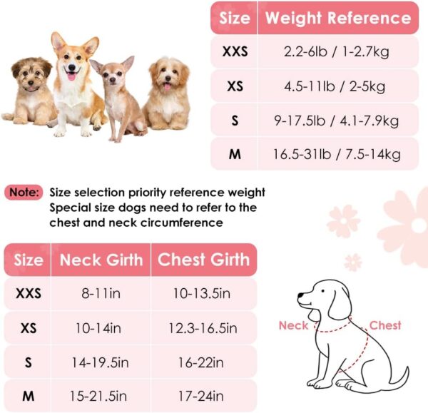 SlowTon No Pull Dog Harness with Leash - Soft Lightweight Floral Pattern Puppy Harness, Adjustable Pet Harness for Small Medium Dogs (Pink Daisy XXS) - Image 3