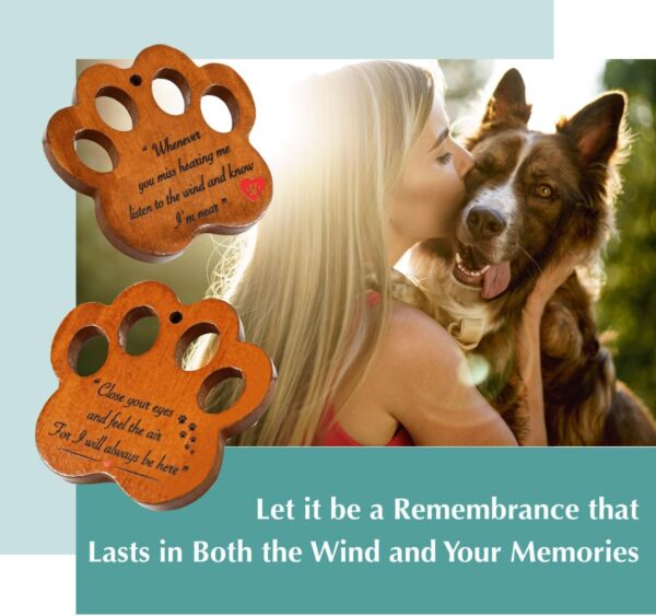 Dog Memorial Gifts for Loss of Dog - Loving Pet Memorial Wind Chimes, Dog Bereavement Gifts with Memorial Poem Gift Cards for The Passing of Dogs and Cats (Midnight Black) - Image 5