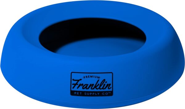 Franklin Pet Supply Travel Pet Silicon Bowl 27oz. – No Spill – BPA Free – Splash Proof – for Water and Food – Travel Smart Design – Portable Car Design – for Larger Dogs,Blue