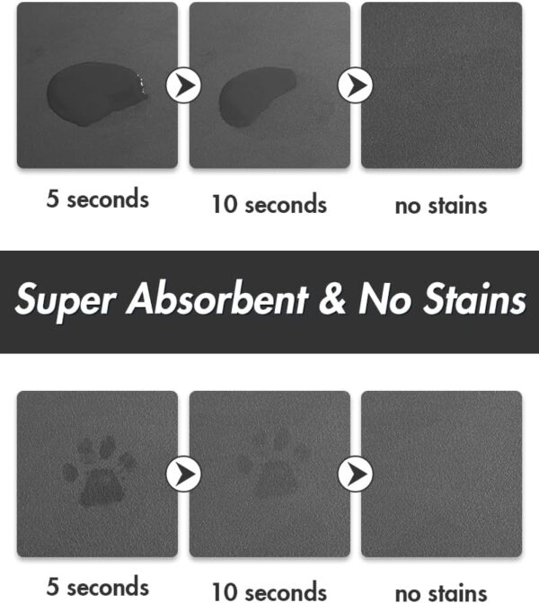 MontVoo-Absorbent Pet Feeding Mat-No Stains Dog Mat for Food and Water Bowl-Quick Dry Dog Cat & Dog Food Mat Water Dispenser Mat-Pet Supplies Mat-Dog Water Bowl Mat for Messy Drinker - Image 2