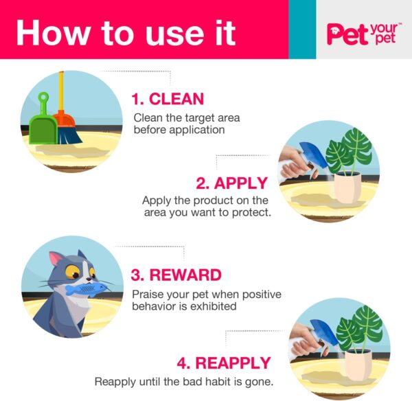 No Pee No Poop Cat Potty Training Spray, 16 Fl Oz – Non-Toxic Cat Spray Deterrent for Urine/Marking/Pooping – Natural Cat Pee Deterrent Spray – Indoor/Outdoor Keep Off Cat Spray - Image 5