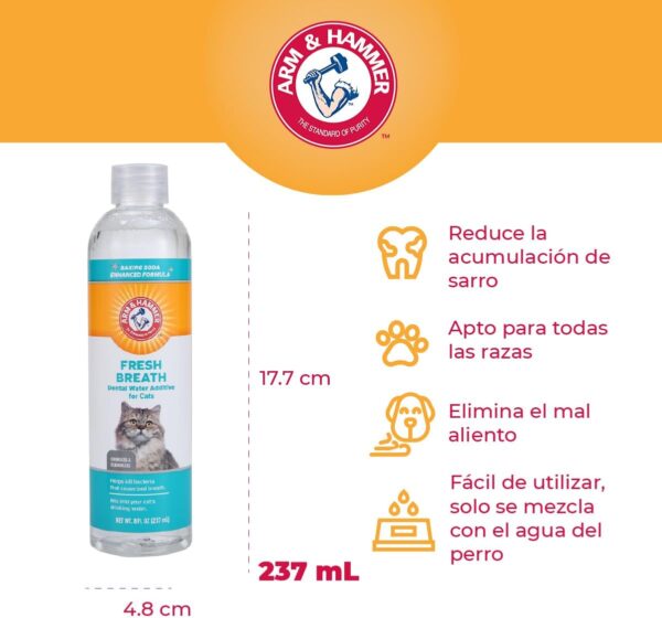 Arm & Hammer for Pets Advanced Care Dental Water Additive for Cats | Cat Teeth Cleaning Product for All Cats | Odorless and Flavorless Cat Dental Rinse, 8 Ounces - Image 5