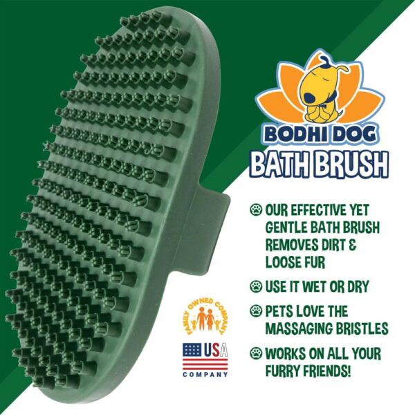 Bodhi Dog Shampoo Brush | Pet Shower & Bath Supplies for Cats & Dogs | Dog Bath Brush for Dog Grooming | Long & Short Hair Dog Scrubber for Bath | Professional Quality Dog Wash Brush (Dark Green) - Image 3