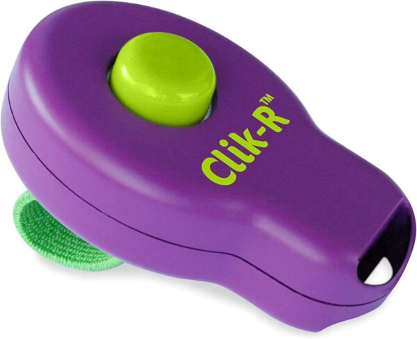 PetSafe Clik-R Dog Training Clicker - Positive Behavior Reinforcer for Pets - All Ages, Puppy and Adult Dogs - Use to Reward and Train - Training Guide Included - Purple