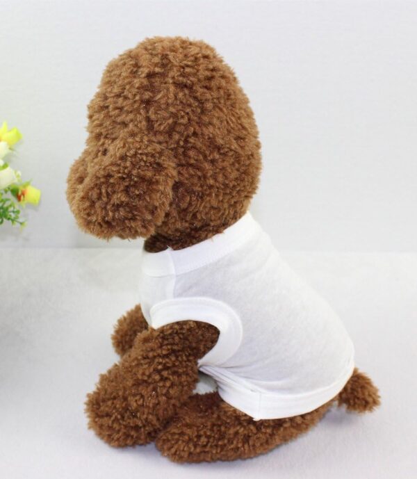 Dogs Shirts Puppy White Vest Clothing for Dogs Cats Vacation Shirt Male Female Dog Clothing House-Cats Summer Clothes Doggie Cotton Summer Shirt Small (White, M (6.6~8.8lbs)) - Image 2