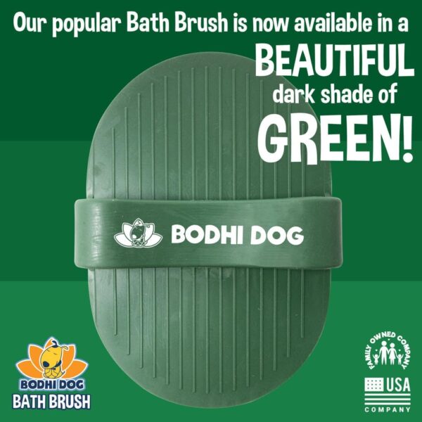 Bodhi Dog Shampoo Brush | Pet Shower & Bath Supplies for Cats & Dogs | Dog Bath Brush for Dog Grooming | Long & Short Hair Dog Scrubber for Bath | Professional Quality Dog Wash Brush (Dark Green) - Image 2