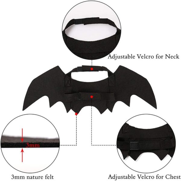 Pet Cat Bat Wings for Halloween Party Decoration, Puppy Collar Leads Cosplay Bat Costume,Cute Puppy Cat Dress Up Accessories - Image 4