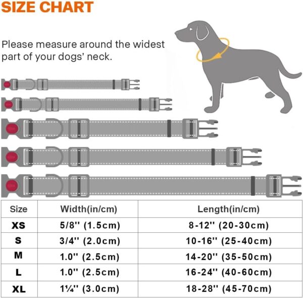 Taglory Reflective Dog Collar with Safety Locking Buckle, Adjustable Nylon Pet Collars for Large Dogs Female Male, Red, L - Image 6