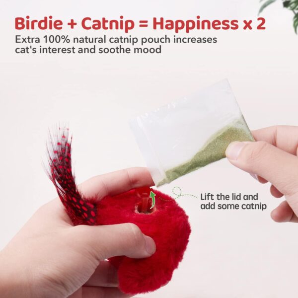 Potaroma Cat Toys Chirping Birds 2 Pcs with Catnip SilverVine, Interactive Cat Kicker, Lifelike Birdie Tweets, Indoor Kitty Kitten Exercise Toys 4.0" - Image 6