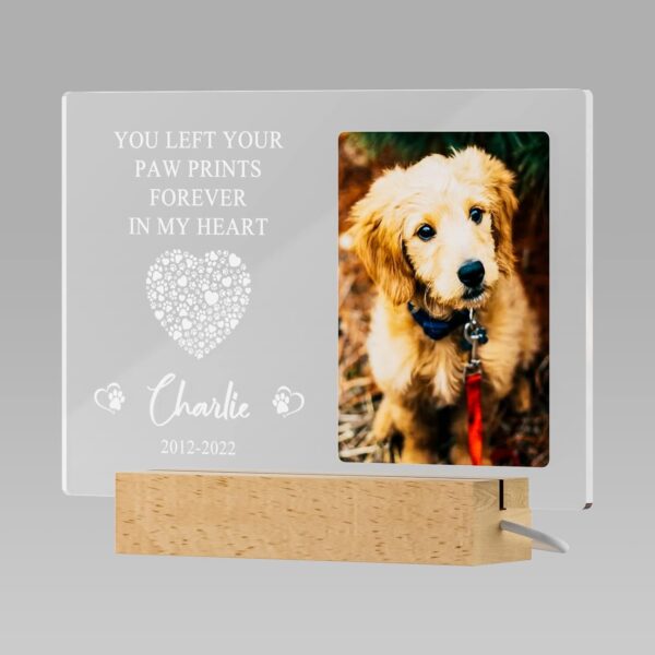 Bemaystar Personalized Pet Memorial Gifts Dog Memorial Gifts for Loss of Dog Pet Loss Gifts in Memory of Dog Night Lights Custom Dog Memorial Plaque Cat Memorial Photo Frame Pet Sympathy Gifts - Image 7