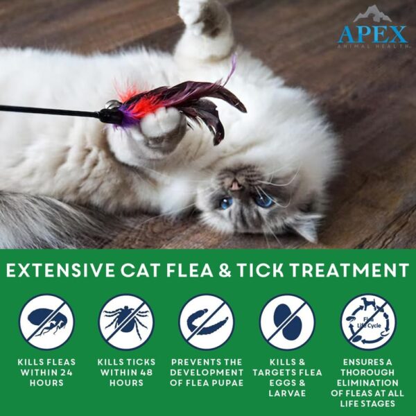 Apex Plus Cat Flea and Tick Treatment | 6-Month Supply, Over 1.5 lbs | Flea Treatment for Cats | 24-Hour Activation, Waterproof, 30-Day Protection - Image 2