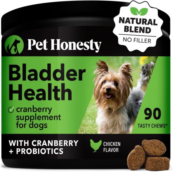 Pet Honesty Bladder Health Cranberry Supplement for Dogs – Kidney Support for Dogs, Dog UTI - Cranberry & D-Mannose to Help Support Dog Urinary Tract Health, Dog Urine & Dog Bladder Support (Chicken)