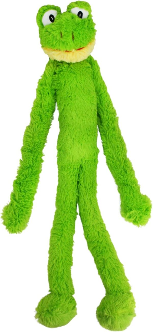 Multipet Swingin Slevin XXL Oversized 27-inch Green Frog Plush Dog Toy, Large Breeds