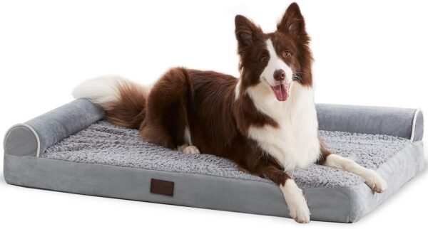 Orthopedic Dog Beds Extra Large Sized Dog, Pet Sofa Bed with Removable Washable Cover, Egg Foam Support, Bolster Cushion for Comfortable Sleep, Waterproof Lining and Non-Slip Bottom - Image 7