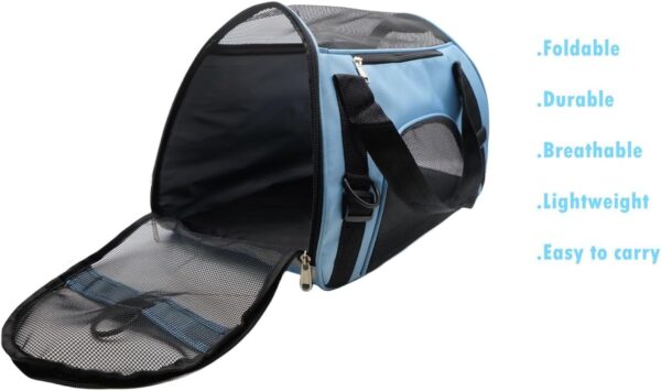 Pet Carrier Airline Approved Cat Carrier Dog Carrier for Medium Small Cats Small Puppy Kitten,Dog Cat Pet Travel Carrier (Small, Blue) - Image 6