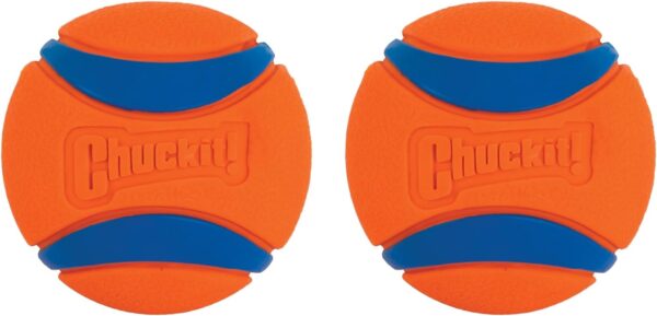 Chuckit! Ultra Ball Dog Toy, Medium (2.5 Inch Diameter) Pack of 2, for Breeds 20-60 lbs