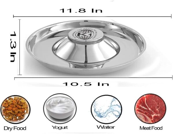 Puppy Bowls for Litter, 3 Puppy Food Bowl, Stainless Steel Puppy Feeding Bowls, Puppy Mush Bowl,11.5'', Food Feeding Puppy Weaning Bowl for Small Medium Large Pets, Puppy Feeder Bowl, Puppy Saucer - Image 5