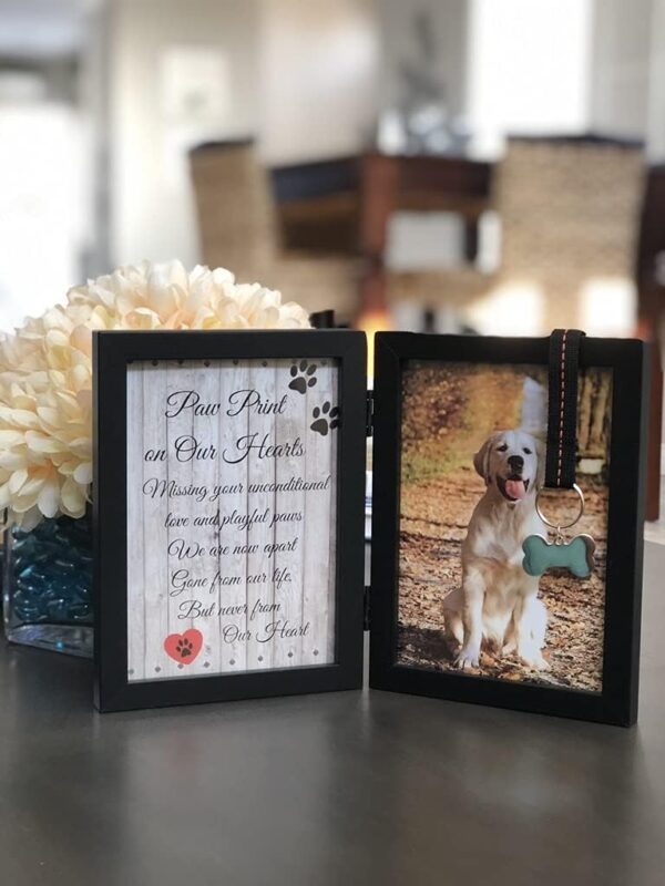 Pet Memorial 5"x7" Picture Frame for Dog or Cat with Ribbon and Tag - Features a Folding Photo Frame and Sympathy Poem - Loss of Pet Thoughtful Folding Gift - Image 6