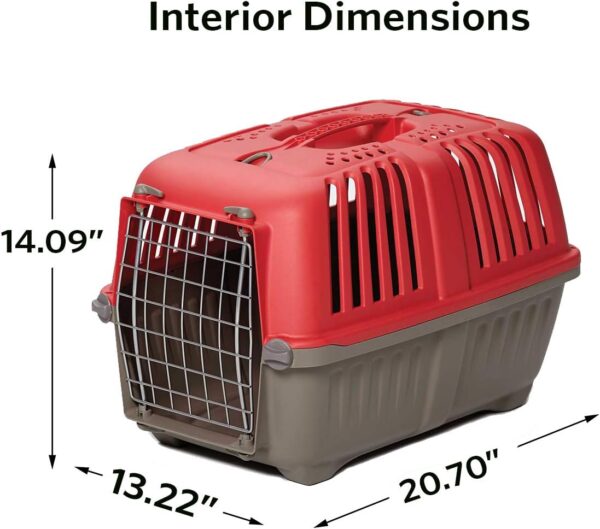 MidWest Homes for Pets Pet Carrier: Hard-Sided Dog Carrier, Cat Carrier, Small Animal Carrier in Red| Inside Dims 20.70L x 13.22W x 14.09H & Suitable for Tiny Dog Breeds - Image 2